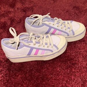 Adidas Nizza Purple and Pink Striped Sneakers